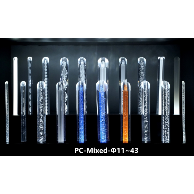 Varity of light guide for PMMA